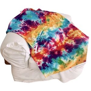 Peace & Love hippie tie-dye cozy comfy cotton/poly blend “Naples” throw blanket